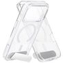 Mobiparts Hardcover Coque Transparente iPhone 18 Pro MagSafe Coque arrière Rigide avec Support Amovible - Transparent
