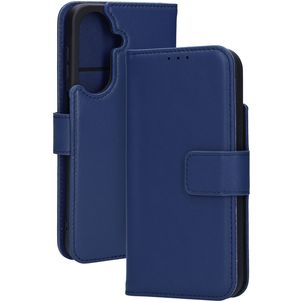 Mobiparts Wallet Housse Samsung Galaxy A27 Etui en Cuir Véritable Porte-Monnaie - Bleu