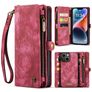 Caseme 008 Housse iPhone 15 Etui avec Coque Détachable Porte-Monnaie - Rouge