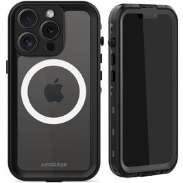 Mobilize Waterproof Coque iPhone 15 Pro MagSafe Coque arrière Imperméable Rigide - Noir