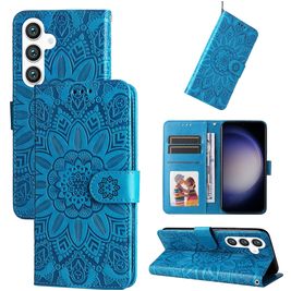 Mobigear Sunflower Housse Samsung Galaxy S24 Etui Porte-Monnaie - Bleu