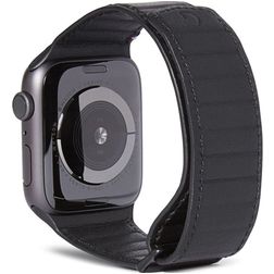 Decoded Magnetic Traction Strap Bracelet Cuir pour Apple Watch Fermeture magnétique - 42/41/40/38 mm - Noir