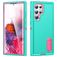 Mobigear Rugged Stand Samsung Galaxy S23 Ultra Plastique rigide Coque arrière Antichoc avec béquille - Turquoise
