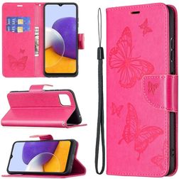 Mobigear Butterfly Housse Samsung Galaxy A22 5G Etui Porte-Monnaie - Magenta