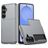 Mobigear Card Samsung Galaxy S26 Plus Plastique rigide Coque arrière Antichoc avec porte-cartes - Gris