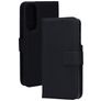 Mobiparts Wallet Housse Samsung Galaxy S25 Edge Etui en Cuir Véritable Porte-Monnaie - Noir