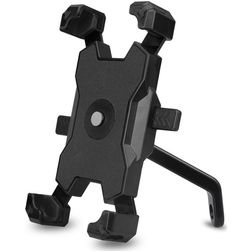 Mobigear PushHold Support Moto Rétroviseur Pince Universel - Noir