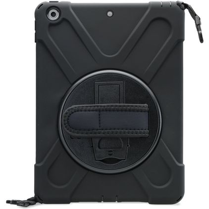 Xccess Survivor All-round Coque iPad 8 (2020) Coque arrière en Plastique rigide,Silicone + Bandoulière + Support Amovible - Noir