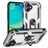 Mobigear Armor Ring iPhone 17 Plastique rigide Coque arrière Antichoc avec bague de maintien - Argent