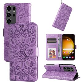 Mobigear Sunflower Housse Samsung Galaxy S24 Ultra Etui Porte-Monnaie - Violet