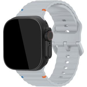 Mobilize Buckle Bracelet Silicone Apple Watch Fermeture boucle ardillon - 49/46/45/44 mm - Gris