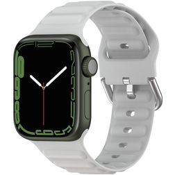 Mobigear Bumpy Bracelet Silicone Apple Watch Fermeture boucle ardillon - 42/41/40/38 mm - Gris