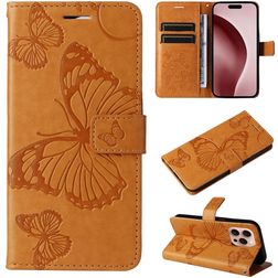 Mobigear Butterfly iPhone 16 Pro Étui Portefeuille - Cognac