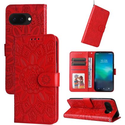 Mobigear Sunflower Housse Google Pixel 9a Etui Porte-Monnaie - Rouge