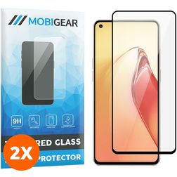 Mobigear Premium OPPO Reno 8 Pro Verre trempé Protection d'écran - Compatible Coque - Noir (Lot de 2)