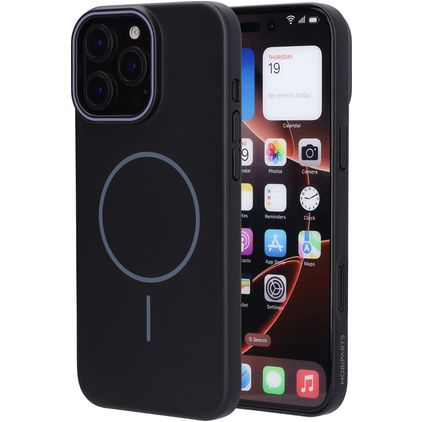 Mobiparts Slim Line Coque iPhone 16 Pro Max MagSafe Coque arrière Rigide - Onyx Black