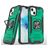Mobigear Armor Ring Coque iPhone 13 Pro Max Coque arrière Rigide Anti-Chocs avec Anneau-Support - Vert