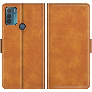 Mobigear Slim Magnet Housse Motorola Moto G50 Etui Porte-Monnaie - Cognac