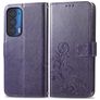 Mobigear Clover Housse Motorola Edge (2021) Etui Porte-Monnaie - Violet