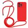 Mobigear Lanyard iPhone 14 Pro Coque avec cordon en Silicone - Rouge
