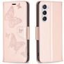 Mobigear Butterfly Housse Samsung Galaxy S23 Etui Porte-Monnaie - Rose doré