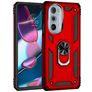 Mobigear Armor Ring Coque Motorola Edge 30 Pro Coque arrière Rigide Anti-Chocs avec Anneau-Support - Rouge
