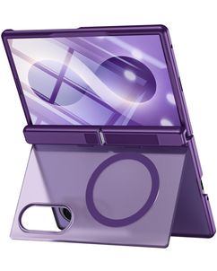 Mobigear Kickstand Coque Samsung Galaxy Z Fold 8 MagSafe Coque arrière Rigide Anti-Chocs avec Support Amovible - Violet