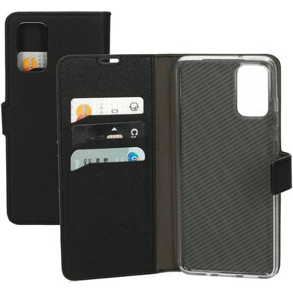 Mobiparts Saffiano Wallet Housse Samsung Galaxy S20 Plus Etui Porte-Monnaie - Noir