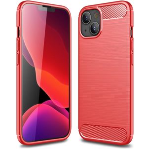 Mobigear Brushed Slim Coque iPhone 13 Coque arrière en TPU Souple - Rouge