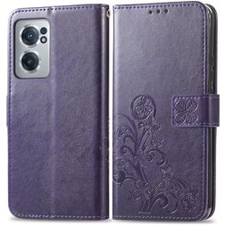 Mobigear Clover Housse OnePlus Nord CE 2 Etui Porte-Monnaie - Violet