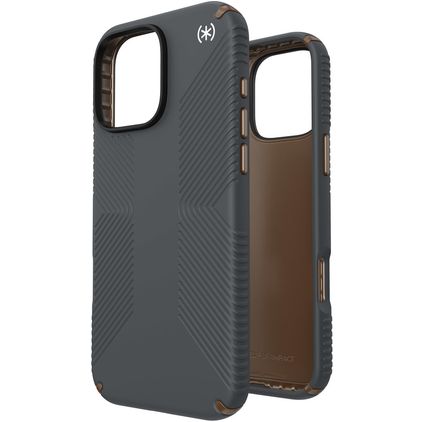 Speck Presidio2 Grip Coque iPhone 16 Pro Max Coque arrière Rigide Anti-Chocs - Charcoal Grey