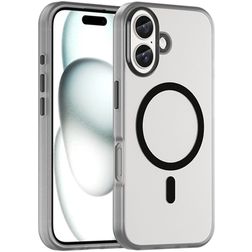 Mobigear Shockproof Coque iPhone 16 MagSafe Coque arrière en TPU Souple - Transparent / Noir