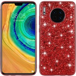 Mobigear Glitter Coque Huawei Mate 30 Coque arrière Rigide - Rouge