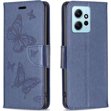 Mobigear Butterfly Xiaomi Redmi Note 12 Étui Portefeuille - Bleu