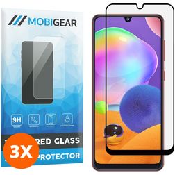 Mobigear Premium Samsung Galaxy A31 Verre trempé Protection d'écran - Compatible Coque - Noir (Lot de 3)