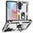 Mobigear Armor ring Coque Samsung Galaxy A36 Coque arrière Rigide Anti-Chocs avec Anneau-Support - Argent