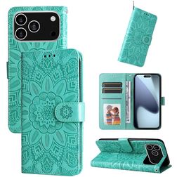 Mobigear Sunflower Housse iPhone 17 Pro Etui Porte-Monnaie - Vert