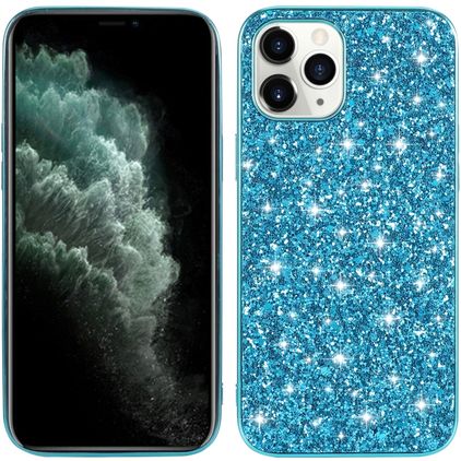 Mobigear Glitter Coque iPhone 12 Pro Max Coque arrière Rigide - Bleu