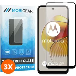 Mobigear Premium Motorola Moto G73 5G Verre trempé Protection d'écran - Compatible Coque - Noir (Lot de 3)