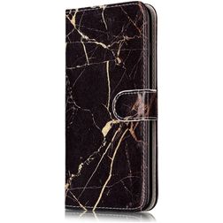 Mobigear Marble Housse iPhone 8 Plus Etui Porte-Monnaie - Noir