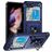 Mobigear Armor Ring Samsung Galaxy Z Flip 5 Plastique rigide Coque arrière Antichoc avec bague de maintien - Bleu