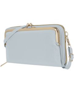 Antonio Fonzo Crossbody Clutch Snap Sac Téléphone - Large - Gris