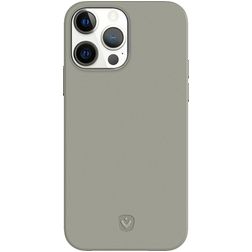 Valenta Snap Luxe Coque iPhone 13 Pro Max Coque arrière en Cuir Véritable - Gris