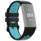 Mobigear Sport Plus Buckle Bracelet Silicone Fitbit Charge 3 Fermeture boucle ardillon - Noir / Turquoise