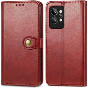 Mobigear Snap Button Housse Realme GT2 Pro Etui Porte-Monnaie - Rouge