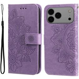 Mobigear Flowers iPhone 17 Pro Max Étui Portefeuille - Violet