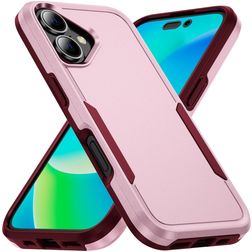 Mobigear Heavy Armor Coque iPhone 16 Coque arrière Rigide Anti-Chocs - Rose