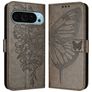 Mobigear Butterfly Housse Google Pixel 9 Pro XL Etui Porte-Monnaie - Gris