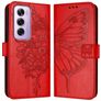 Mobigear Butterfly Housse OPPO Reno 12 Pro Etui Porte-Monnaie - Rouge