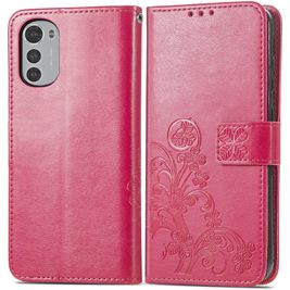 Mobigear Clover Housse Motorola Moto E32 Etui Porte-Monnaie - Magenta
